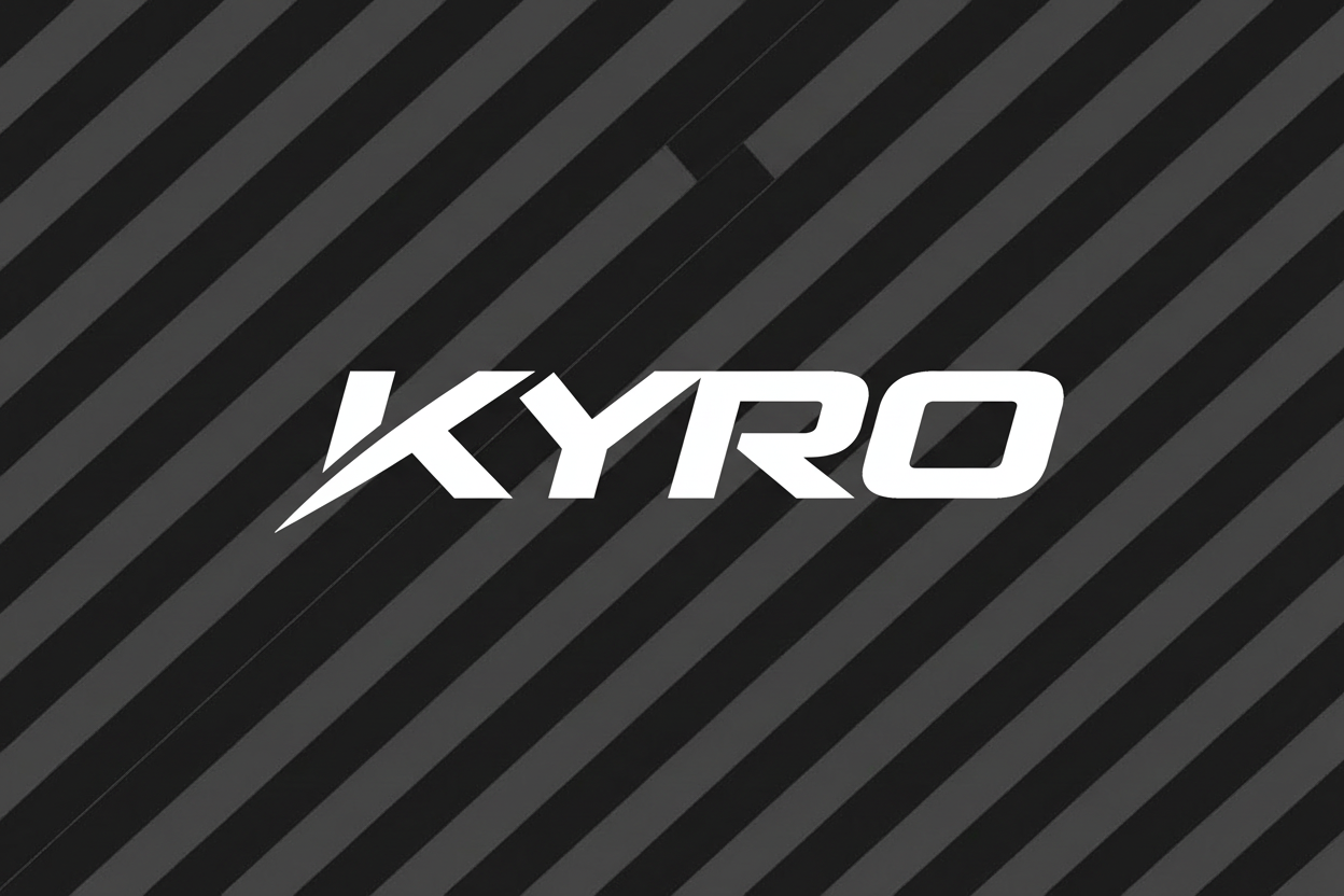 Logo KYRO con rayas diagonales